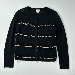 Kate Spade Girls Sz 14 Metallic Ruffle Front Cardigan NWOT